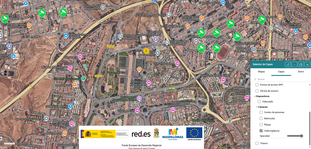 Maspalomas Smart Destination: mapa de videovigilancia